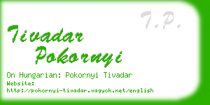 tivadar pokornyi business card